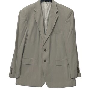 Claiborne Silk Blazer Sport Coat Suit Jacket Beige Single Breasted Vented 44R